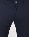 Comfort Fit Navy Blue Cotton Pants