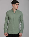 Sage green full sleeve slim shirt