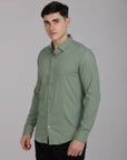 Sage green full sleeve slim shirt