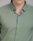 Sage green full sleeve slim shirt