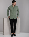 Sage green full sleeve slim shirt