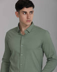 Sage green full sleeve slim shirt