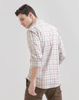 Check Printed Ivory Slim Fit Shirt: Versatile Style for Every Occasion