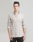 Check Printed Ivory Slim Fit Shirt: Versatile Style for Every Occasion