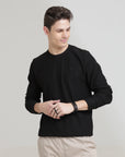 Black Regular Fit Sweatshirt: Cozy Comfort for Everyday Wear