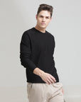 Black Regular Fit Sweatshirt: Cozy Comfort for Everyday Wear