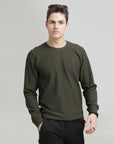 Green Regular Fit Sweatshirt: Casual Comfort for Chilly Days