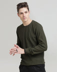 Green Regular Fit Sweatshirt: Casual Comfort for Chilly Days