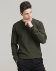 Green Regular Fit Sweatshirt: Casual Comfort for Chilly Days