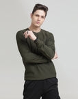 Green Regular Fit Sweatshirt: Casual Comfort for Chilly Days