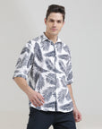 Oversized Printed Shirt in Imported Fabric