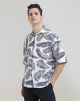 Oversized Printed Shirt in Imported Fabric