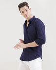 Navy Blue Slim Fit Shirt: Versatile Style for Any Occasion