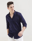 Navy Blue Slim Fit Shirt: Versatile Style for Any Occasion