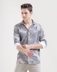 Beige Printed Slim Fit Shirt: Versatile Classic for Every Occasion