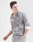 Beige Printed Slim Fit Shirt: Versatile Classic for Every Occasion