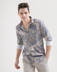 Beige Printed Slim Fit Shirt: Versatile Classic for Every Occasion