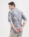 Beige Printed Slim Fit Shirt: Versatile Classic for Every Occasion