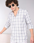 Light yellow  check supima slim fit shirt