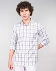 Light yellow  check supima slim fit shirt