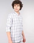 Light yellow  check supima slim fit shirt