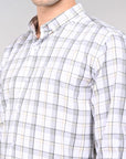 Light yellow  check supima slim fit shirt