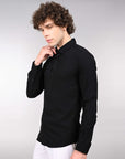 Fine dark slim fit full sleeve shirt