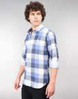 Blue check regular fit full sleeve shirt