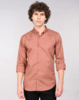 Russet brown supima slim fit shirt