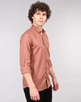 Russet brown supima slim fit shirt