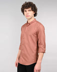 Russet brown supima slim fit shirt