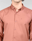 Russet brown supima slim fit shirt