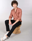 Russet brown supima slim fit shirt