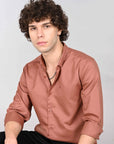 Russet brown supima slim fit shirt