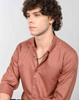 Russet brown supima slim fit shirt