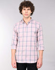 Dusty Pink supima slim fit check shirt