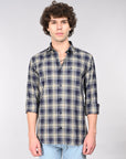 Full sleeve slim fit check shirt