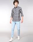 Full sleeve slim fit check shirt