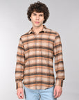 Brown Full Sleeve Tapered Fit Shirt