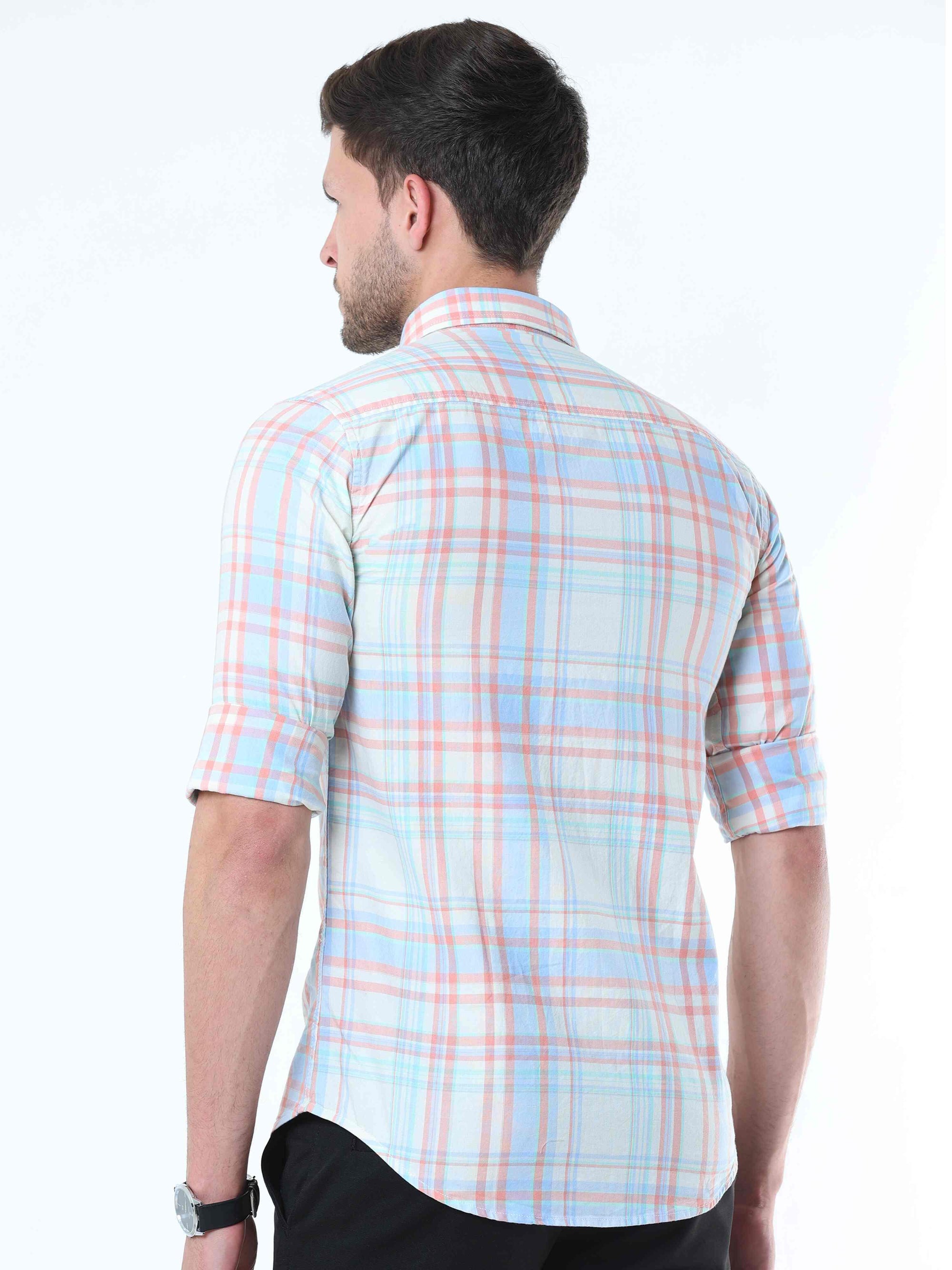 Plaids Cream Classy Check Shirt