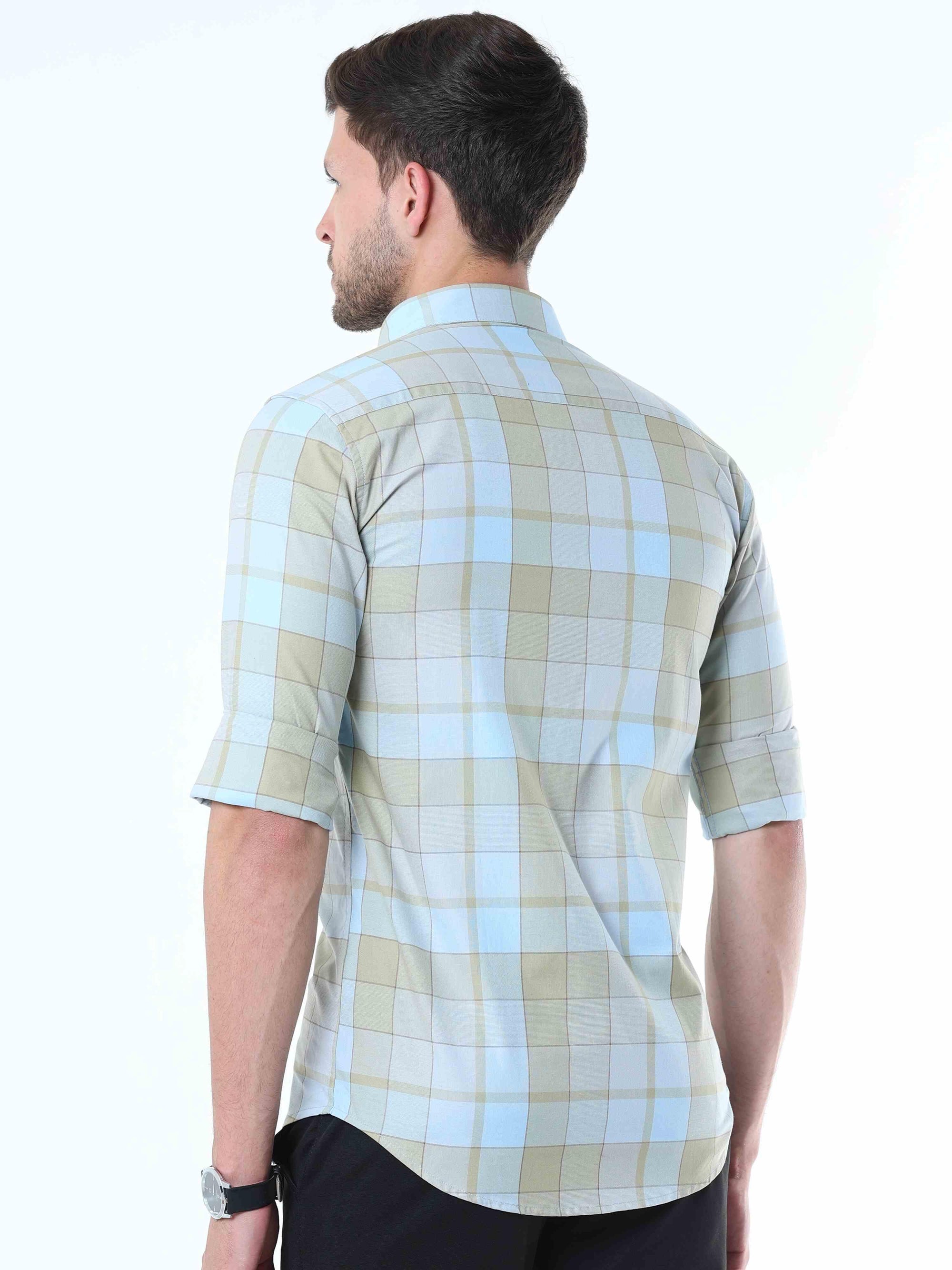 Cream Classy Checks Shirt