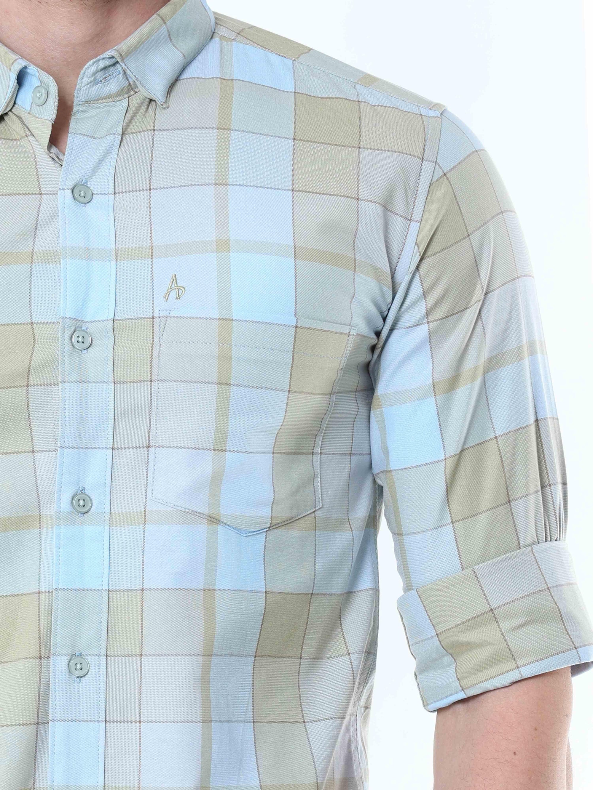 Cream Classy Checks Shirt