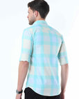 Aquatic Green Classy Check Shirt