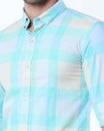 Aquatic Green Classy Check Shirt