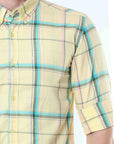 Light Goldenrod Classy Check Shirt