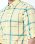 Light Goldenrod Classy Check Shirt