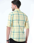 Light Goldenrod Classy Check Shirt