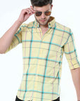 Light Goldenrod Classy Check Shirt