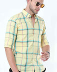 Light Goldenrod Classy Check Shirt