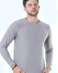 Knitted Gray Full Sleeve T-shirt